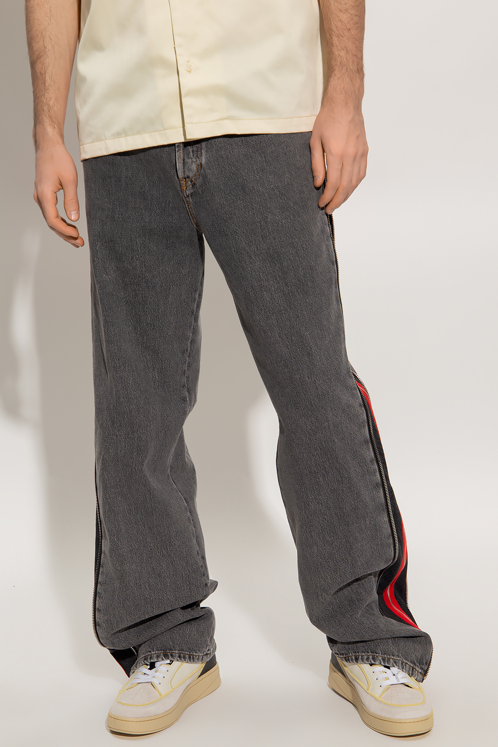 送料無料 DIESEL Zipper Straight Jeans Men (サイドジップ) for パンツ